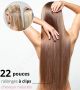22 Pouces - Rallonges À Clips Cheveux Humains Naturels