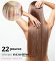 22 Pouces - Rallonges Micro-Billes (Micro-Anneaux) Cheveux Remy Hair