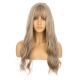 DM2031304-v4 Blond Foncé Cendré Perruque Longue Cheveux Synthétiques avec Toupet 