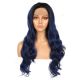 ZR1808618-v2 - Perruque Longue Cheveux Synthétique Bleue